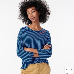 J. Crew Blue Striped Women's Top